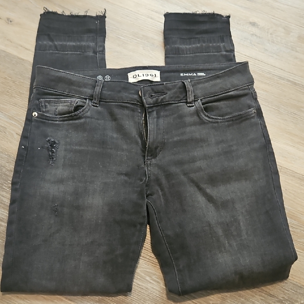 DL1961 Women's Distressed Black Skinny Jeans